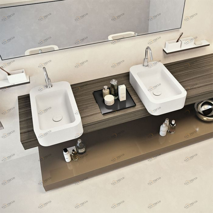 46494 Полувстраиваемая раковина консольная 50 см белая MAKRO Kappa 