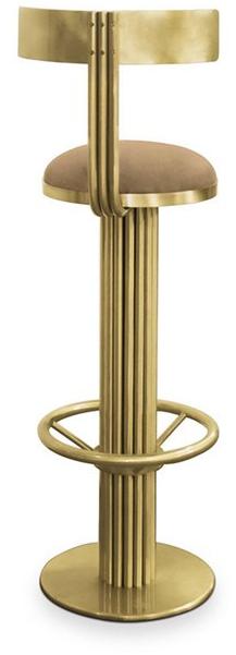 Essential Home Барный стул из латуни с подставкой для ног sun-id-1475027 - Вид №2