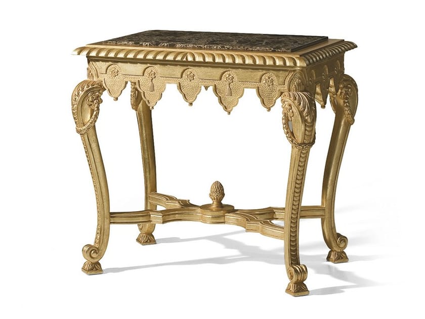 Журнальный столик с золотым листом с мраморной столешницей OAK Галерея ARCH-00046294