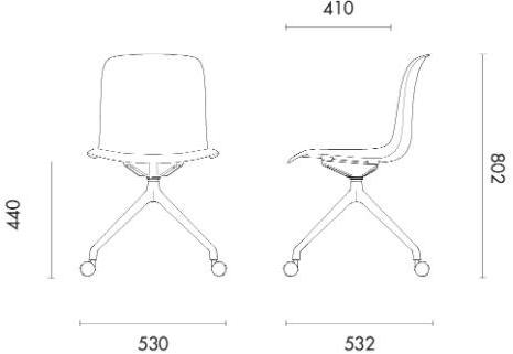 Grado Design Офисное кресло из ткани с 4-мя спицами на колесиках Every Eve-ch-12/eve-ch-12u - Вид №2