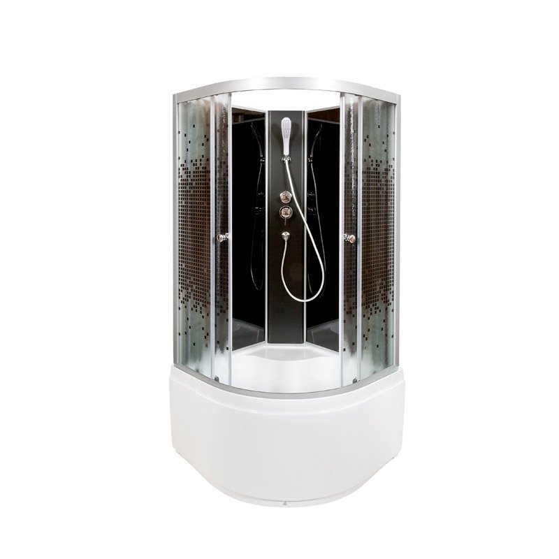 BМ4510 с гидромассажем BLACK Душевая кабина DETO Серия ВМ L 810 N без крыши BLACK