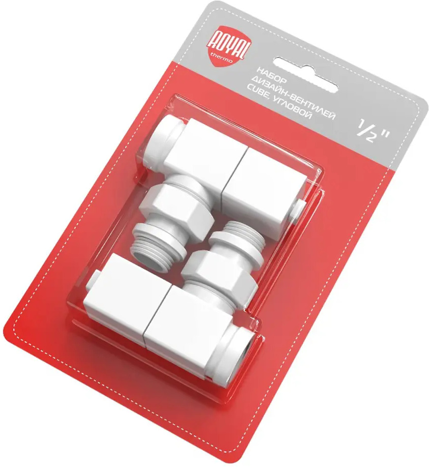 Набор угловых вентилей Royal Thermo Cube 1/2" для радиатора 89353156