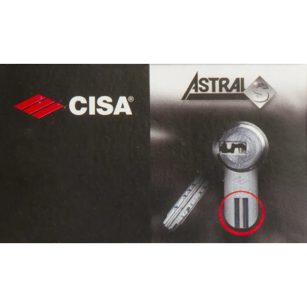 Цилиндр Cisa Astral S ОА3S1-19.12, 30x10x40 мм, ключ/ключ, цвет никель, без вертушки STLM-2003209 - Вид №3