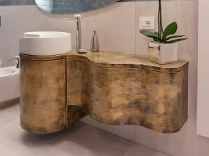 IndakoLab Подвесная тумба под умывальник из массива дерева с ящиками