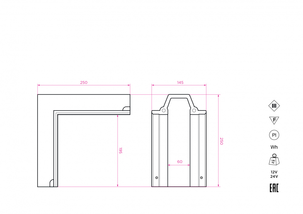 SN 325 Соединительный элемент (угол 90 стена/стена, стена/потолок) для Stellanova SABER 60  - Вид №3