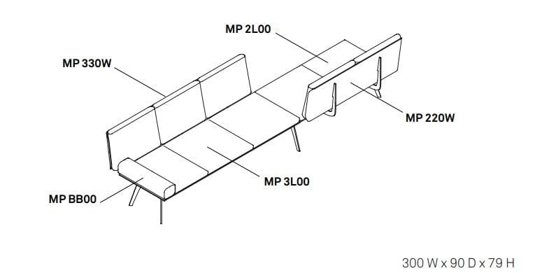Скамейка из ткани True Design Millepiedi ARCH-00121468 - Вид №26