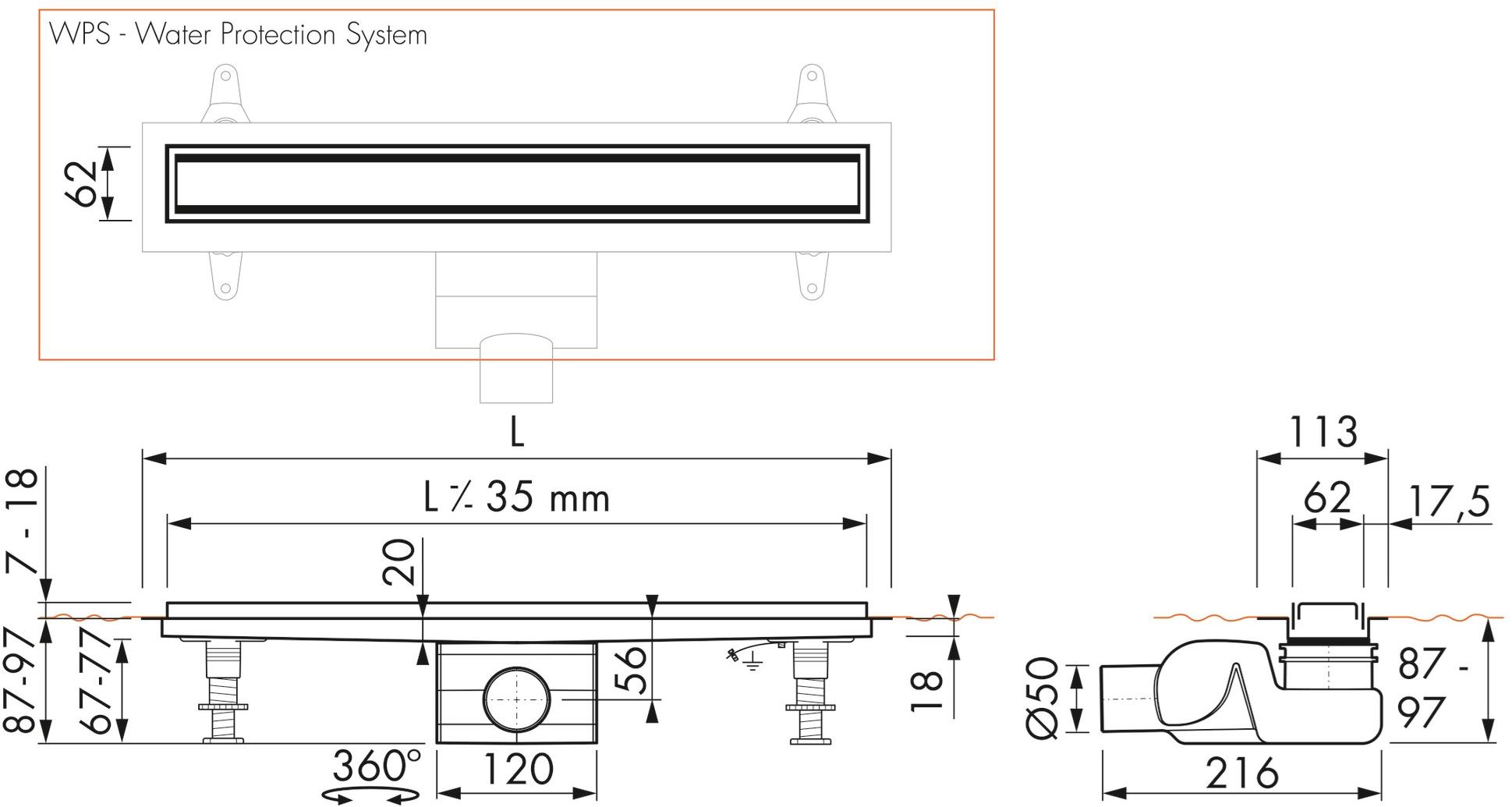 ESS Easy Drain Слив для душа Modulo taf sun-id-1405797 - Вид №5
