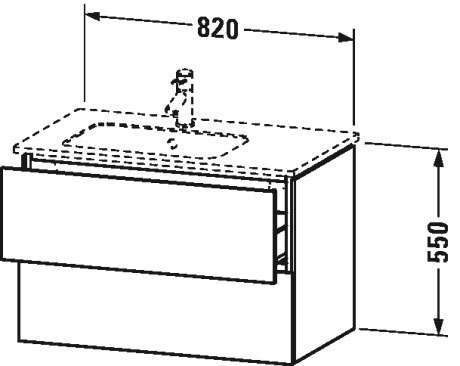 LC629105252 L-Cube Тумбочка подвесная Европейский дуб, декор Duravit - Вид №1