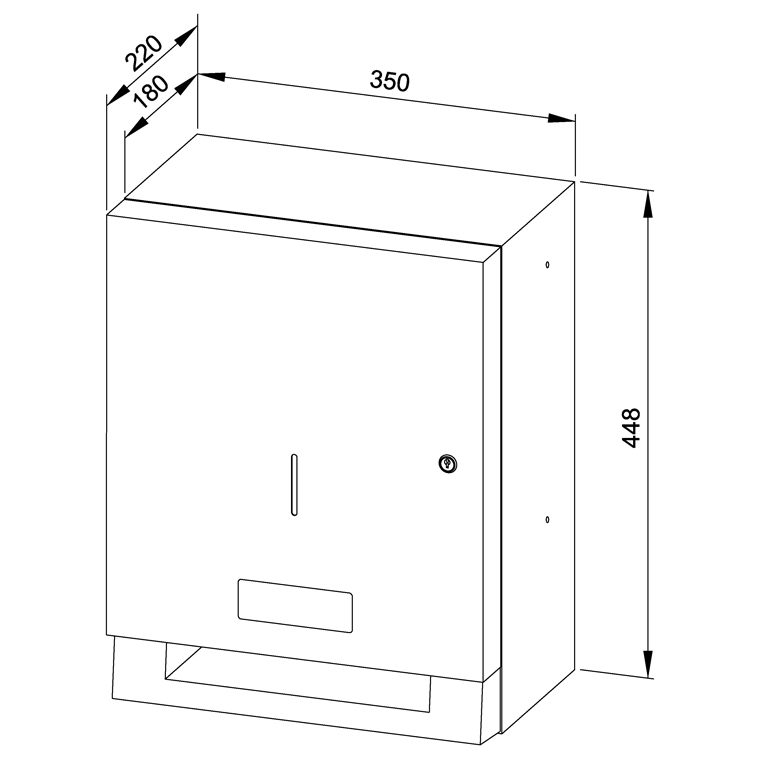 728465 Электронный диспенсер рулонов бумаги с питанием от трансформатора WP1510 WAGNER_EWAR A-LINE Wagner Ewar  - Вид №1