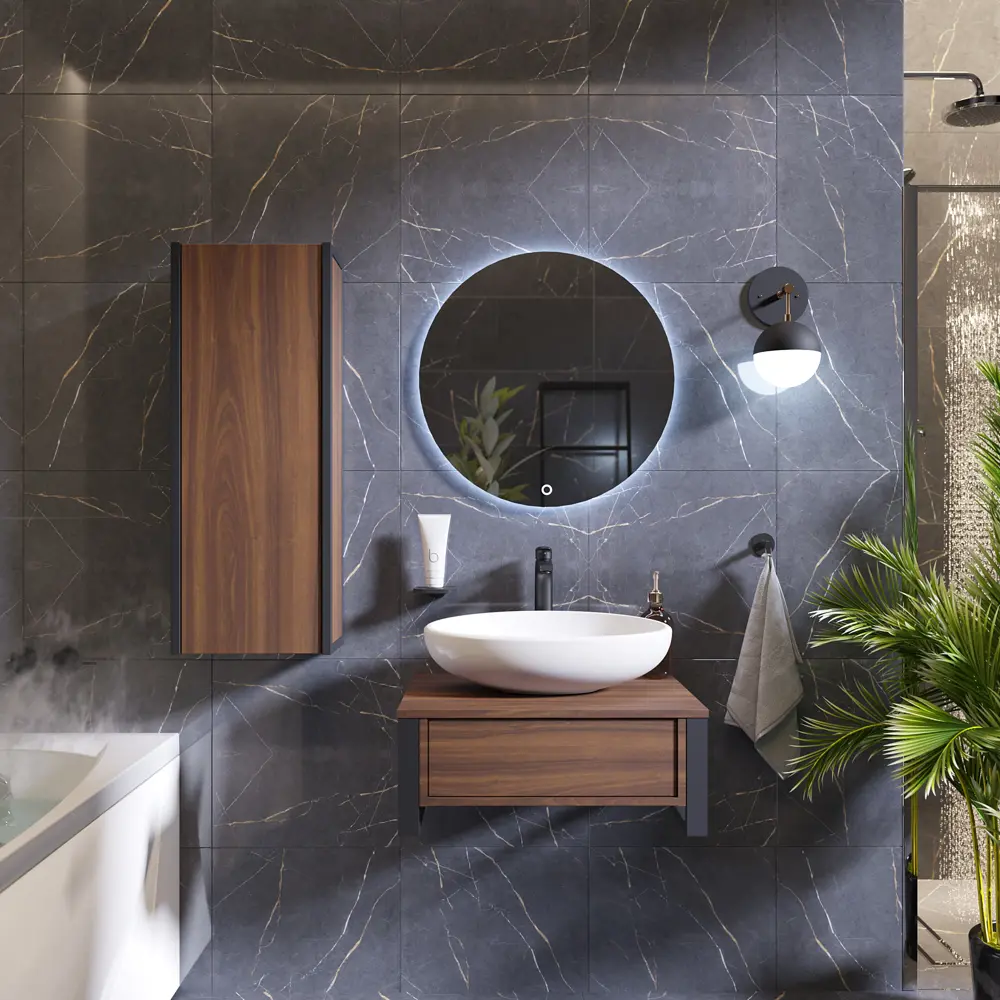 Пенал для ванной 1Marka Urban 35П 1Д подвесной 90x35 см цвет орех STLM-2045598 - Вид №5