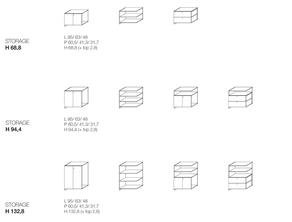 Высокий модульный офисный шкаф с ящиками Citterio программа 3 ARCH-00055751 - Вид №2