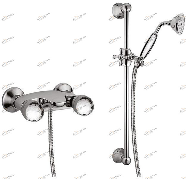 Rubinetteria Giulini Смеситель для душа на 4 отверстия с ручным душем Persia crystal - persia F3807ws/s