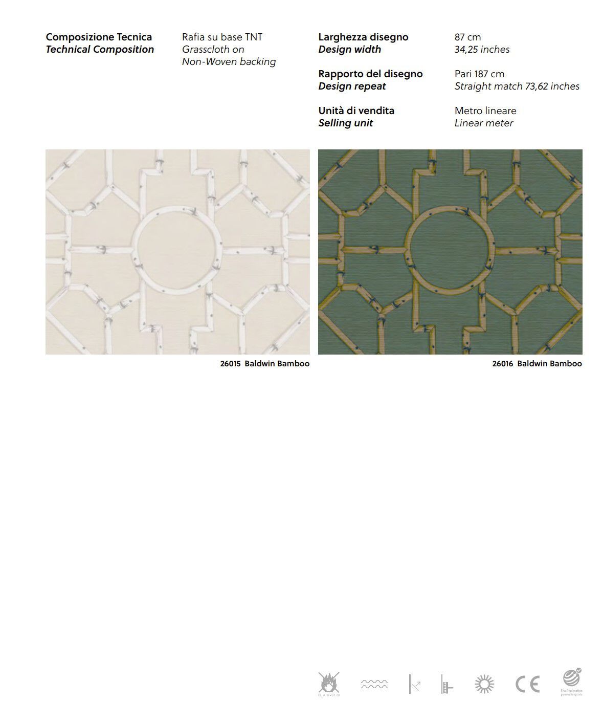 Нетканые обои с рисунком Jannelli&Volpi SCALAMANDRÉ ARCH-00136590 - Вид №2