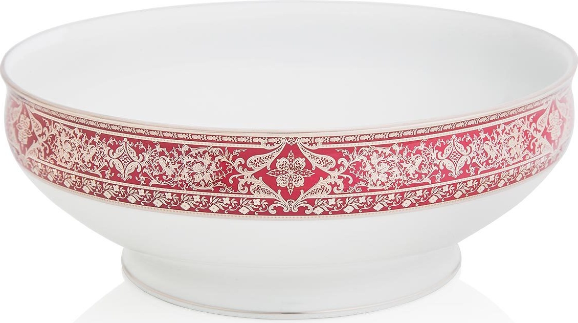 10571307 Haviland Салатник большой 25см "Матиньон" (вишневый, платиновый декор) Фарфор, Керамика 