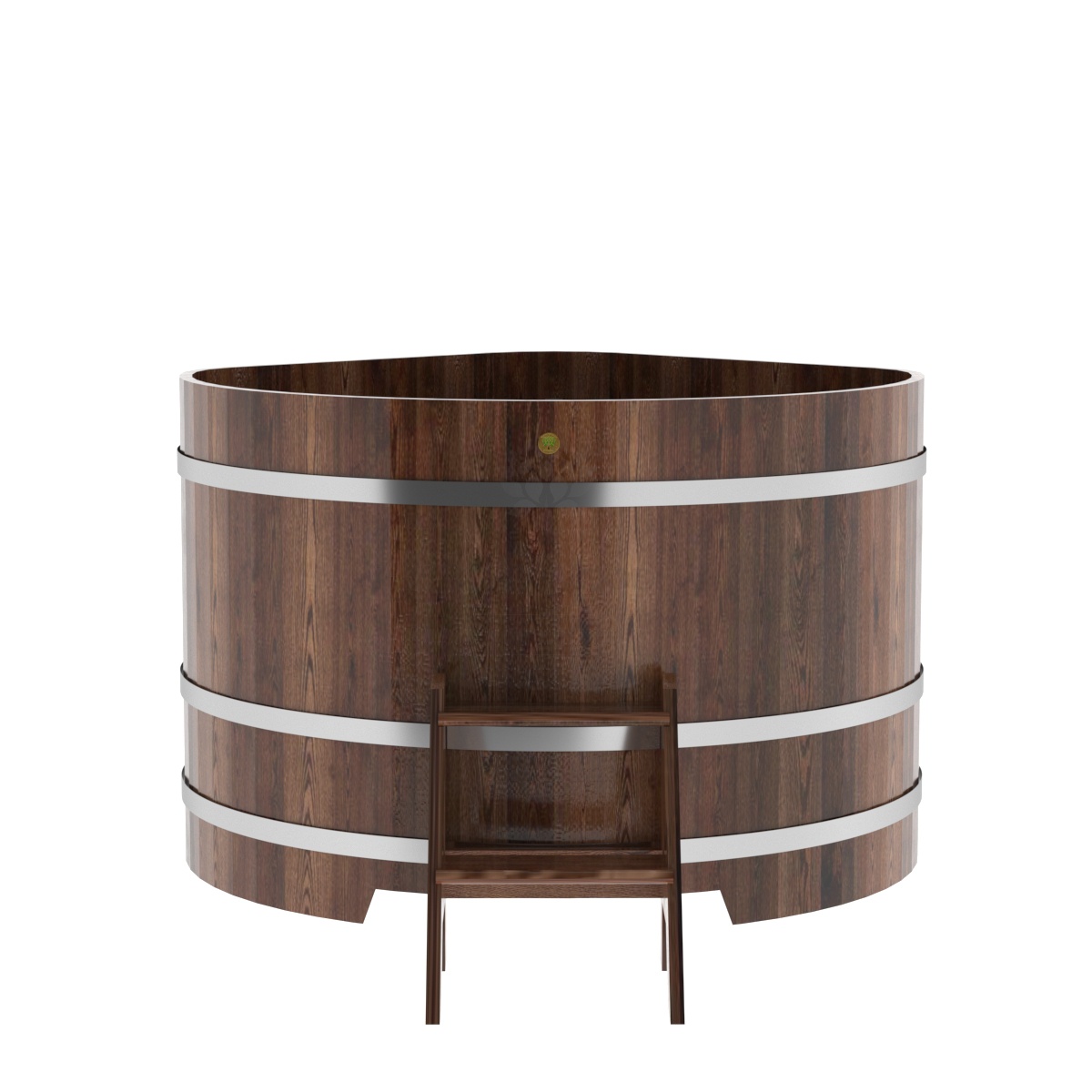 1240 Купель угловая из лиственницы 1,37х1,37х1,0 морёная премиум Alyarus  - Вид №3