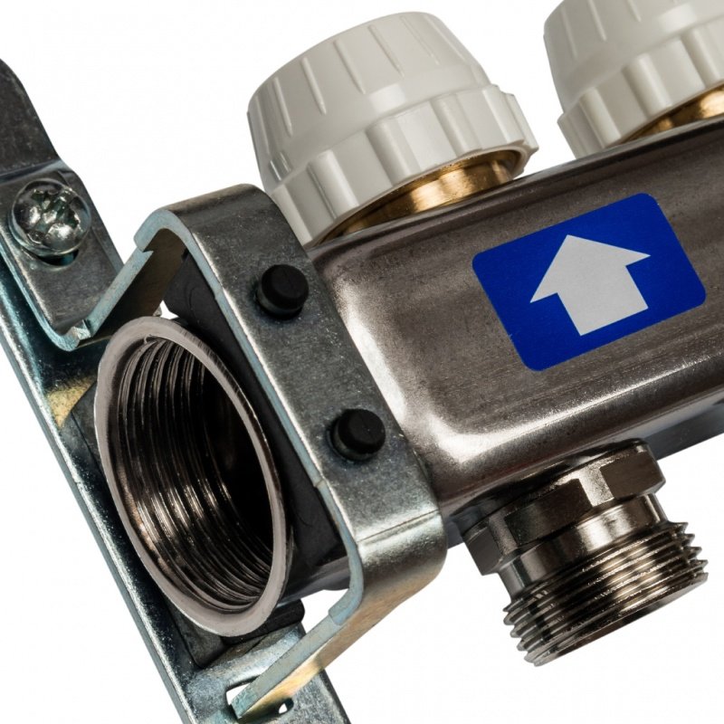 Коллектор из нерж. стали на 3 вых. с расходомерами, сливом и клапаном STOUT SMS0927000003 - Вид №2