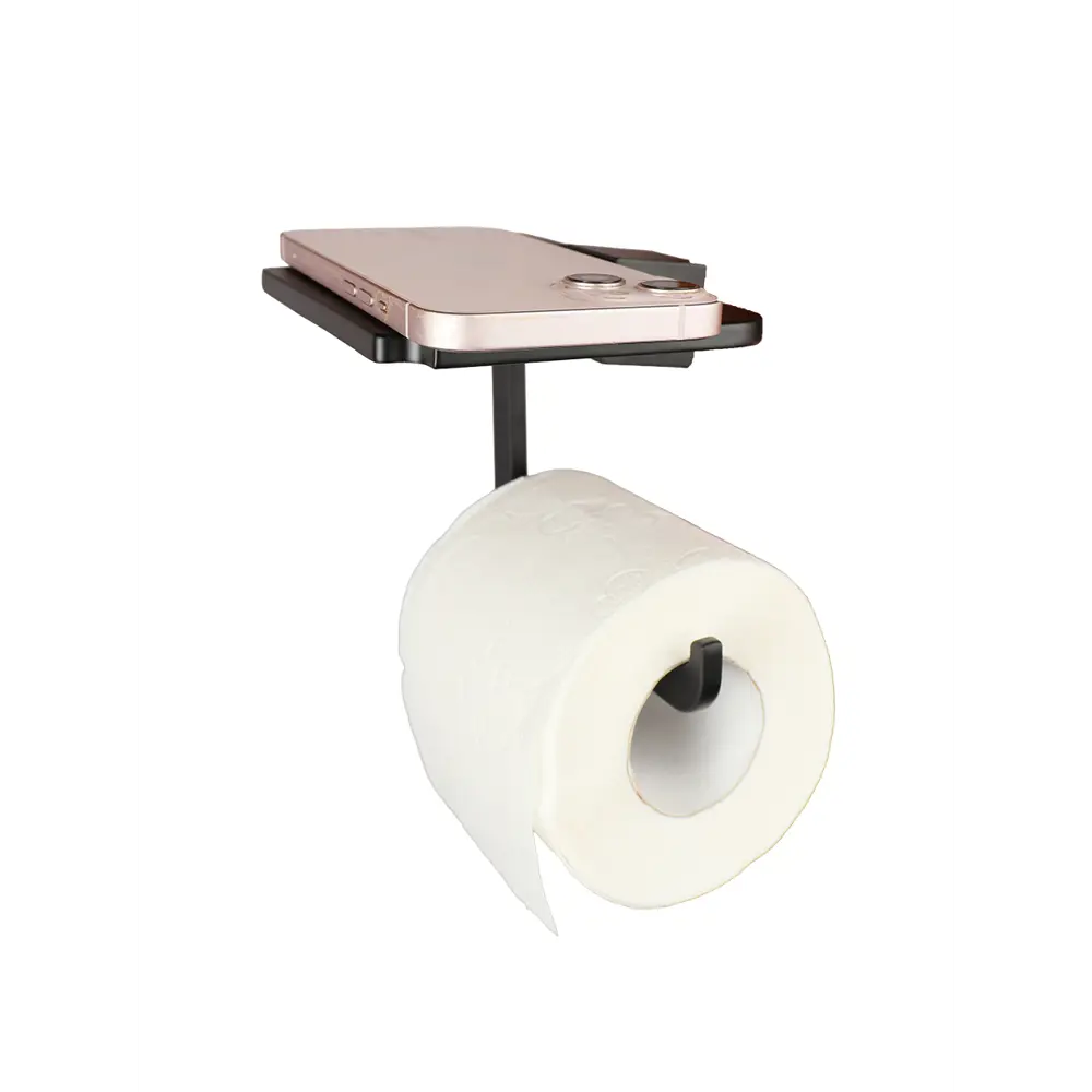 Держатель туалетной бумаги полка навес магия металл черный Santreyd STLM-2053551 - Вид №6