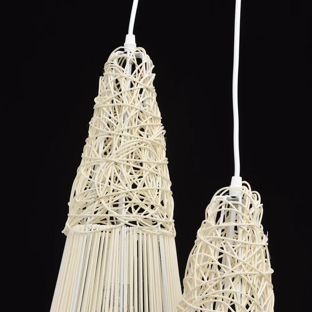 Подвес Ротанг 3xE27x40 Вт, ротанг/стекло, цвет белый/мультиколор MW-Light STLM-2082150 - Вид №6