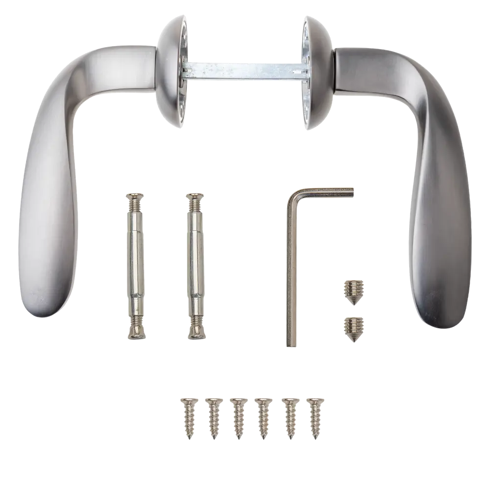 Дверная ручка на розетке Armex H-14009-A без запирания цвет графит STLM-2057955 - Вид №2