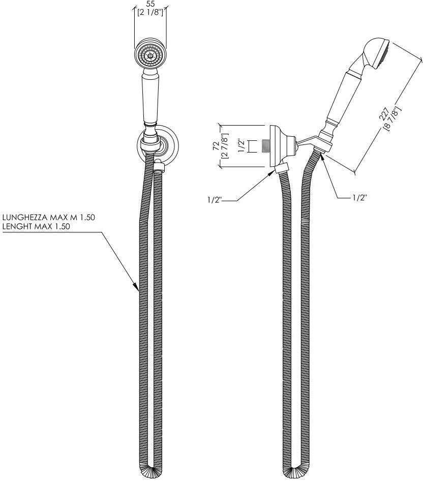 Devon&Devon Настенный ручной душ с опорой Manhattan Mnhtb418nk - Вид №1