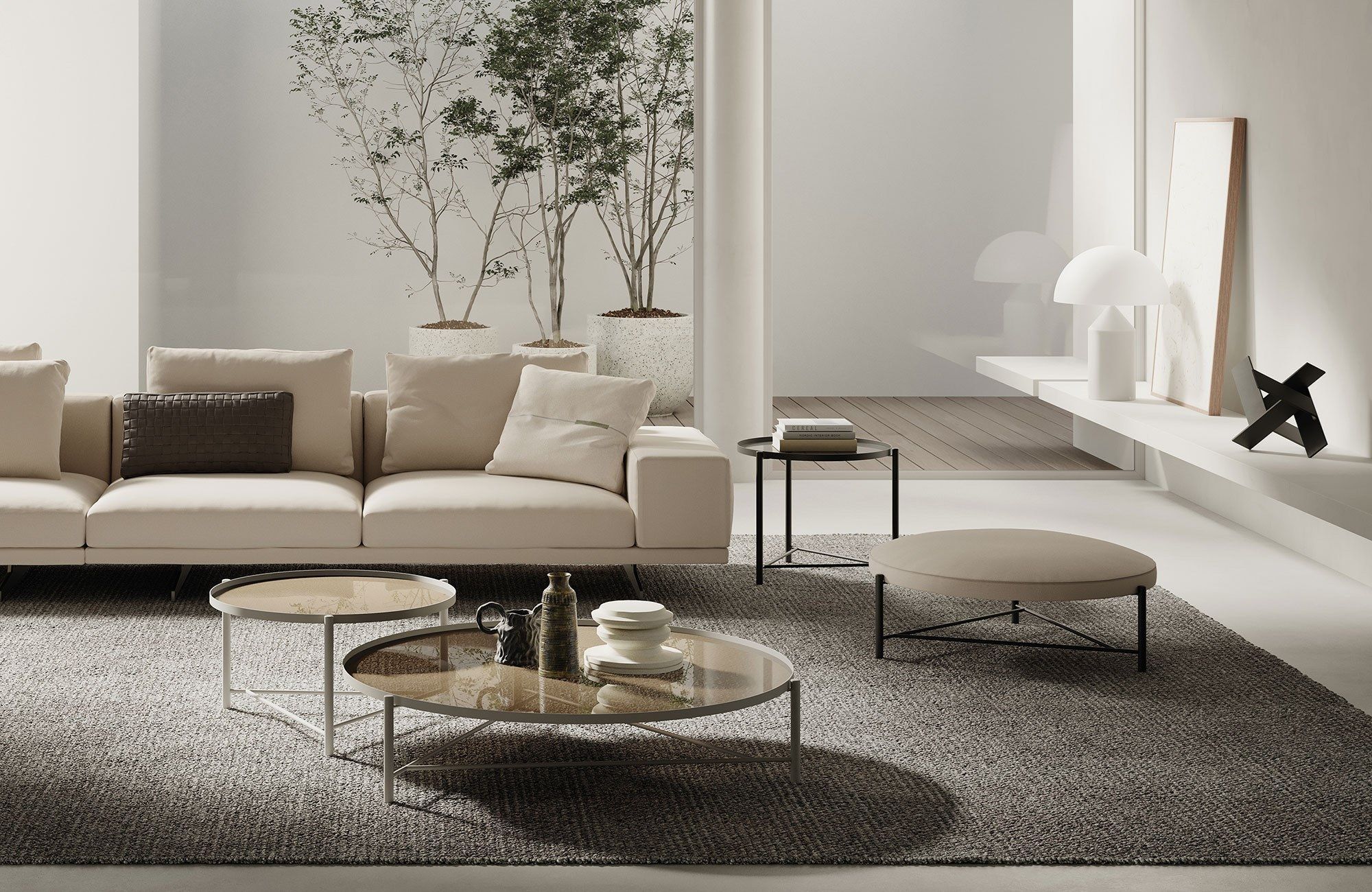 Круглый металлический журнальный столик Frigerio Santamonica ARCH-00146808 - Вид №3