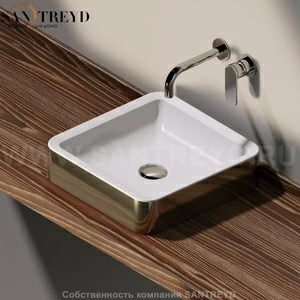 NL40APLATINUM Накладная раковина под столешницу  квадратная Ceramica Flaminia Nile