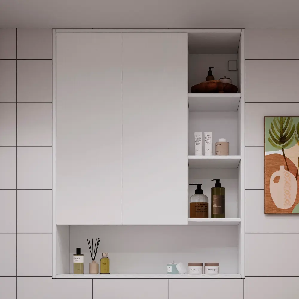 Шкаф для ванной комнаты без зеркала подвесной Vigo Matteo 89.5x116x30 см цвет белый STLM-2185322 - Вид №7