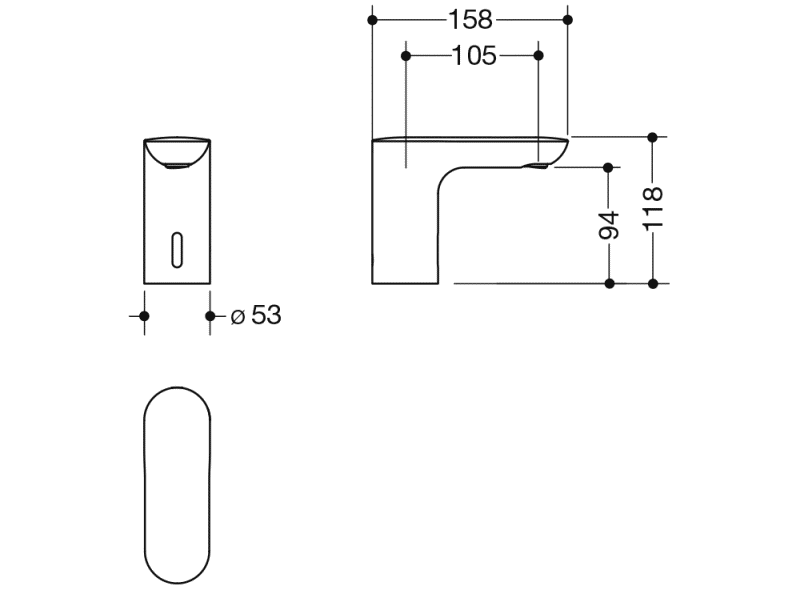 AQ1.12S20060 Сенсорный электронный кран HEWI System-Armaturen  - Вид №2