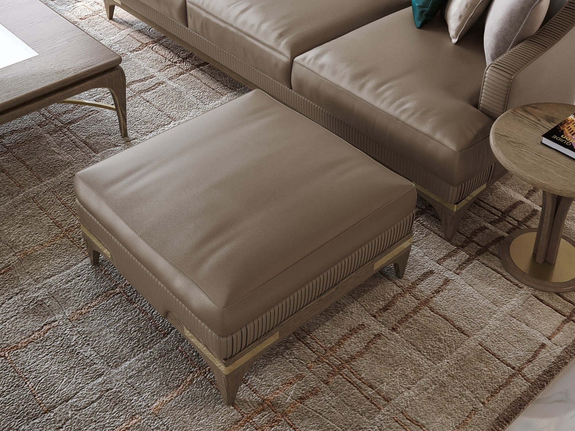 Кожаный квадратный пуф A.R. Arredamenti ARCH-00124262 - Вид №1