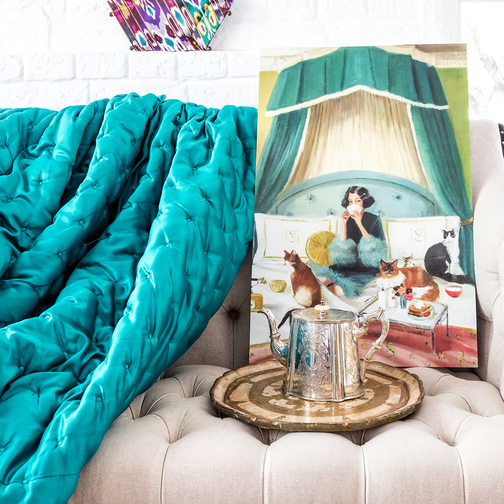 Постер на стену разноцветный 46х66 см "Утренний кофе" BYOBJECT ДЕВУШКИ 00-3874122 Бежевый;зеленый;розовый;разноцветный Object Desire  - Вид №2