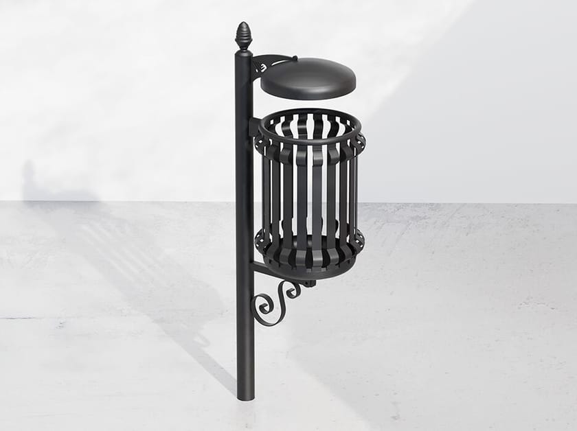 Наружная металлическая корзина для мусора с крышкой DIMCAR ARCH-00046246