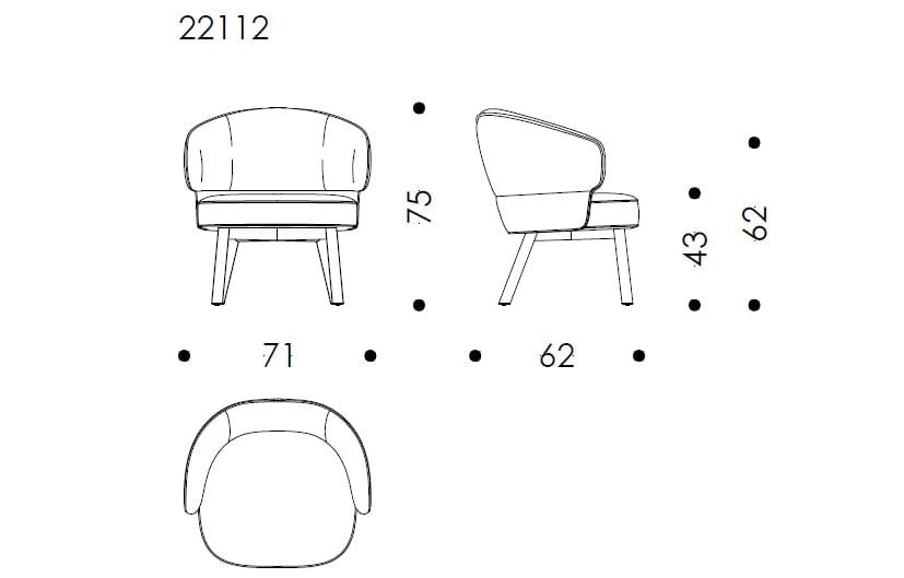 Тканевое кресло с подлокотниками Wittmann Мортон ARCH-00024211 - Вид №7