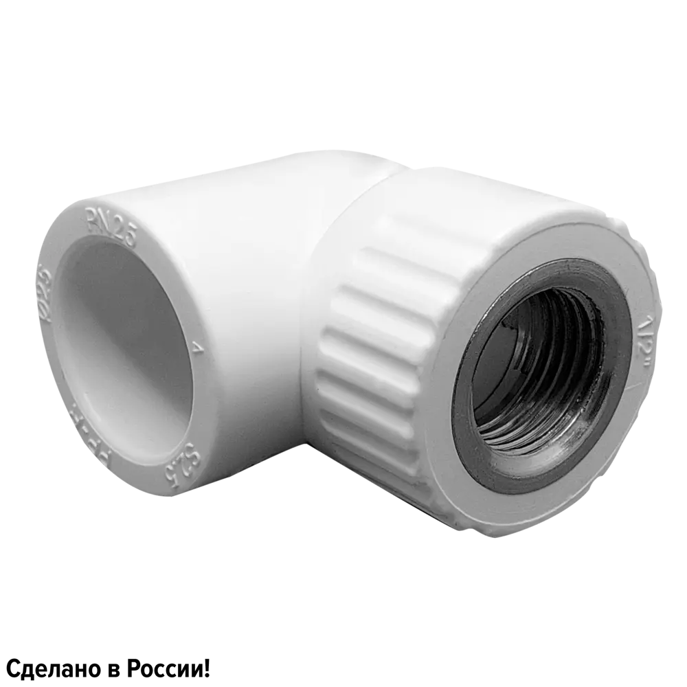 Угол комбинированный 90° Ростерм 1/2"x25 мм ВР полипропилен STLM-2007782