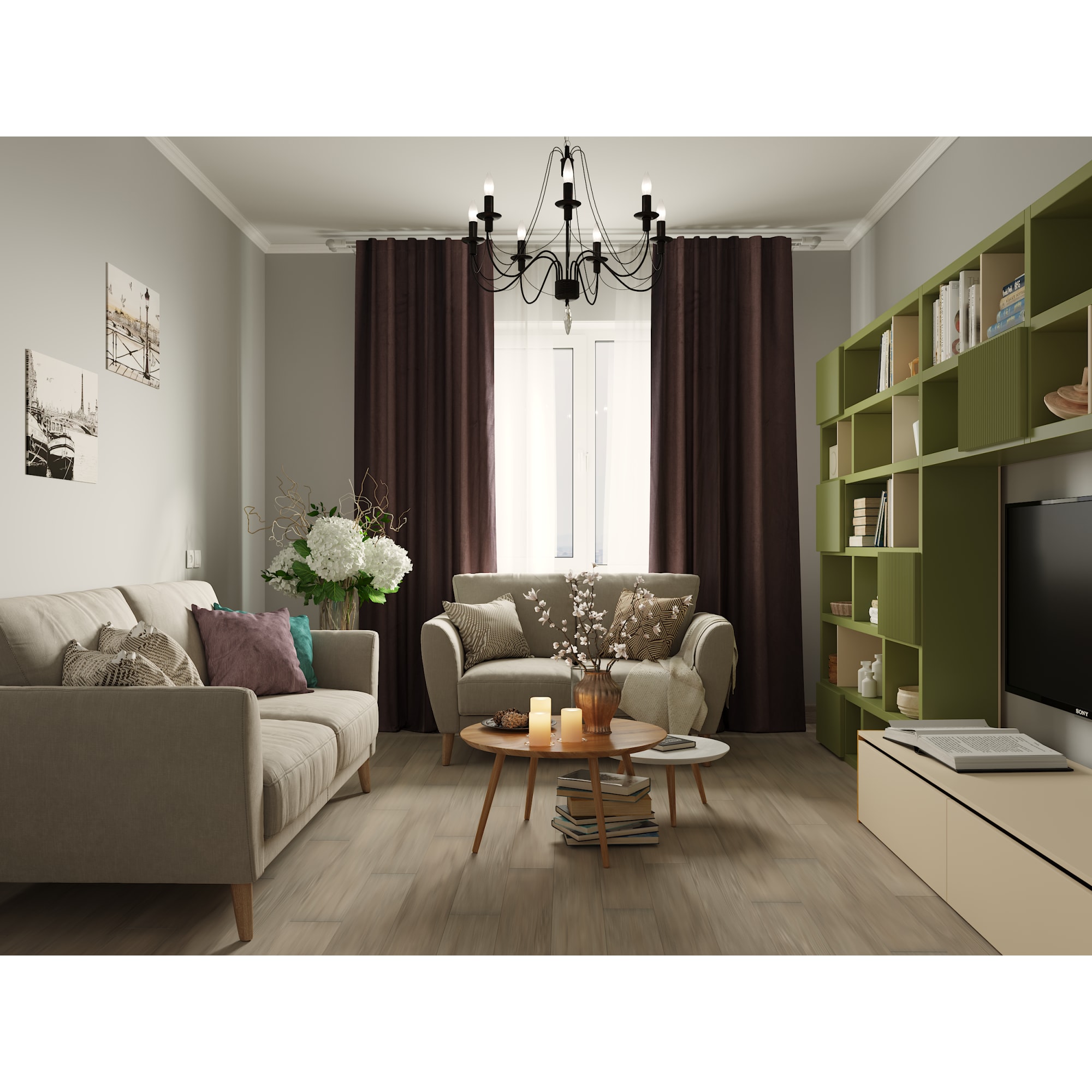 82018449 Свеча-столбик 6/15 см цвет бежевый Santreyd  - Вид №3