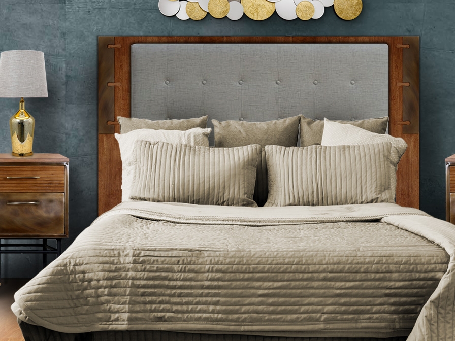 098759 Изголовье 180 серая ткань Schuller Dresde 