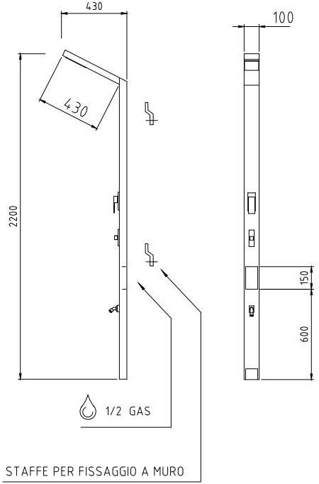 Ama Luxury Shower Настенная душевая стойка из нержавеющей стали с ручным душем  Sa5600l sa5500l  - Вид №5