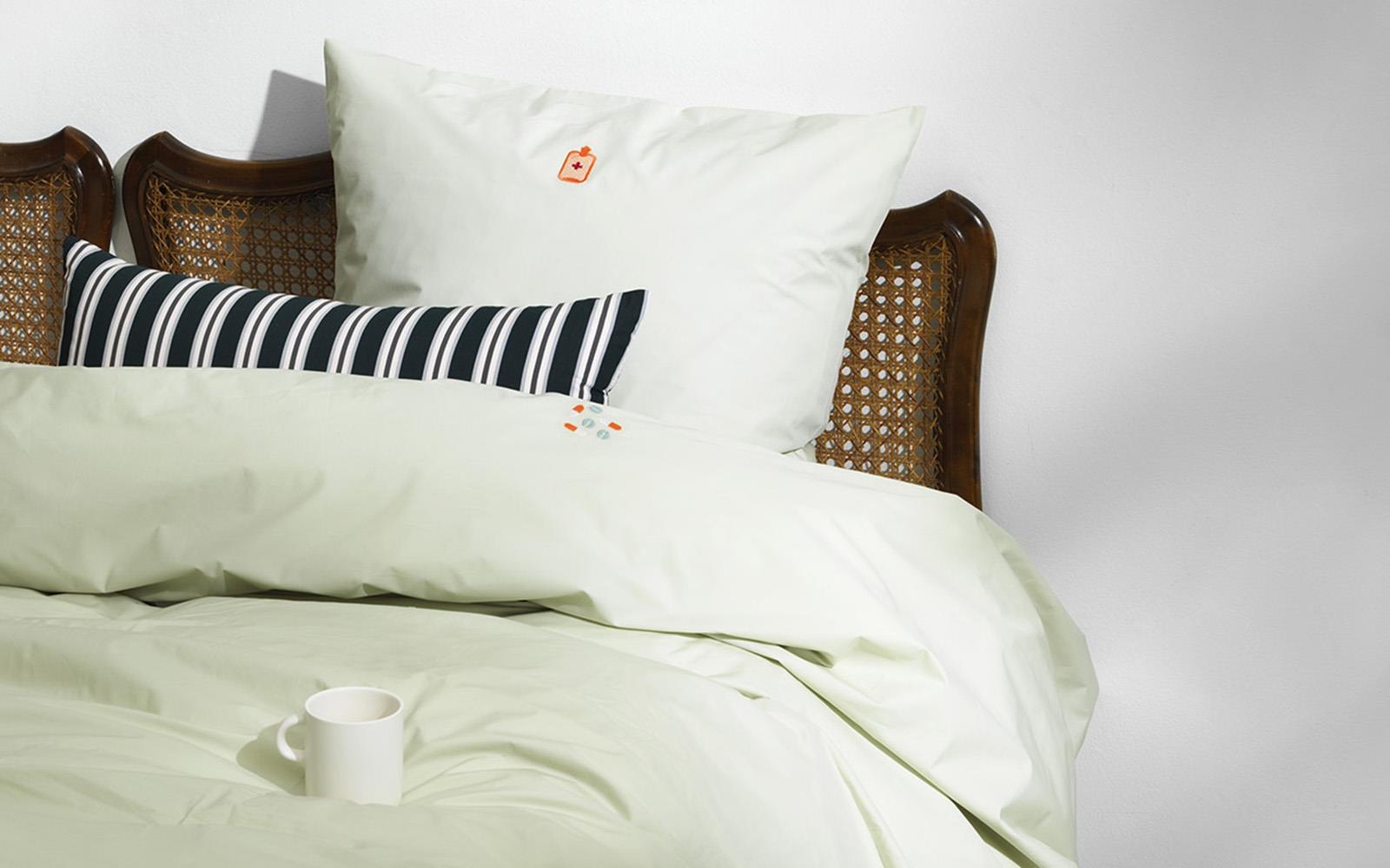 310510 Snooze Постельное белье 140x220 Feelter Sunwashed Green Normann Copenhagen  - Вид №3