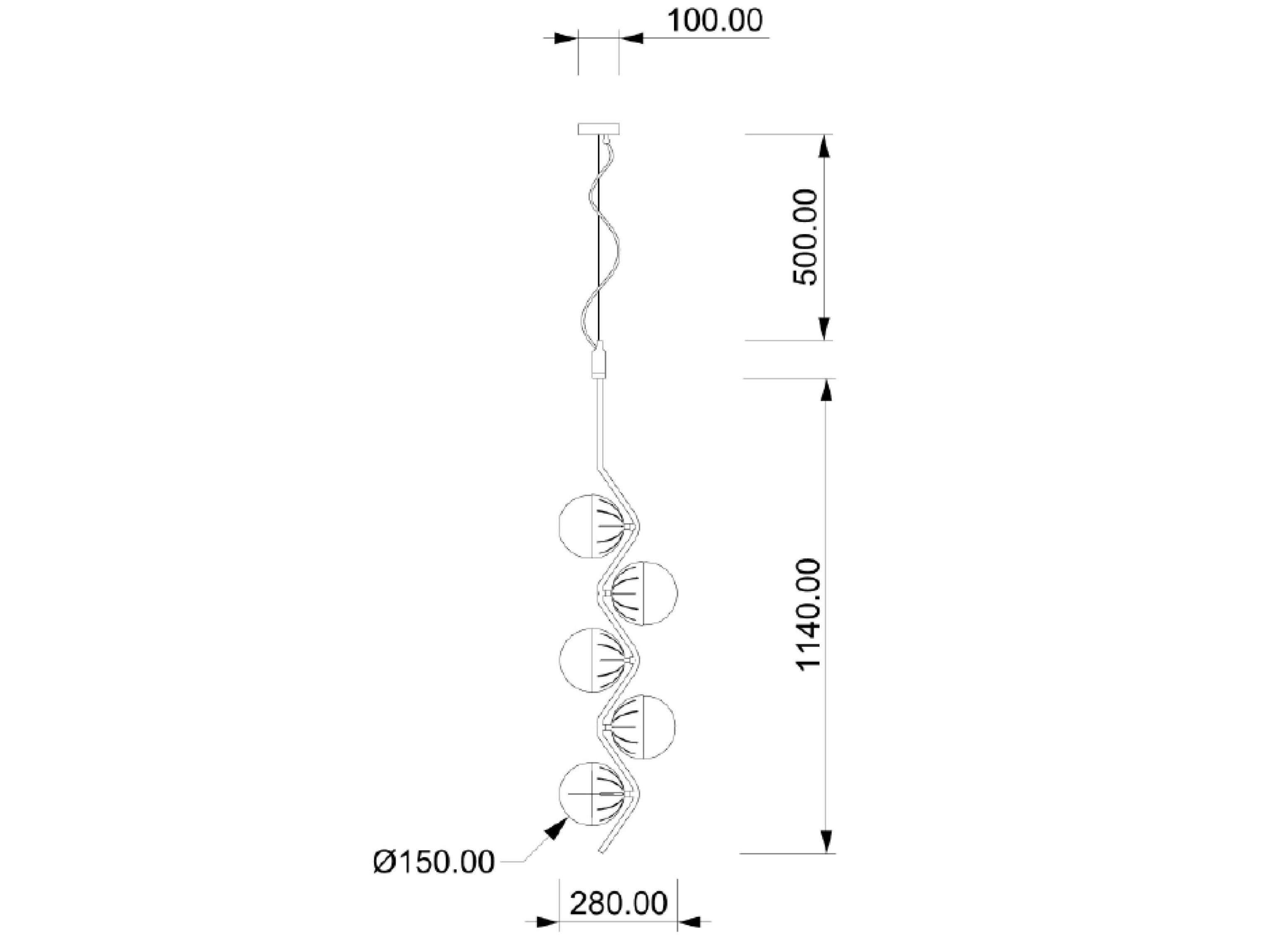 Светодиодный подвесной светильник из латуни и стекла Lampex Italiana Selene ARCH-00118932 - Вид №2