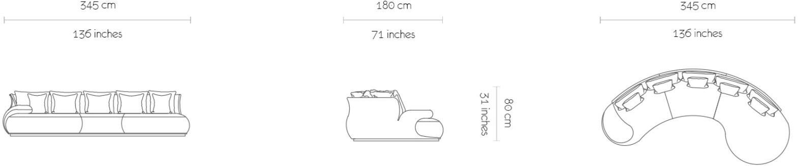 MORADA Изогнутый диван из нубука  Bahia royal sol  - Вид №5