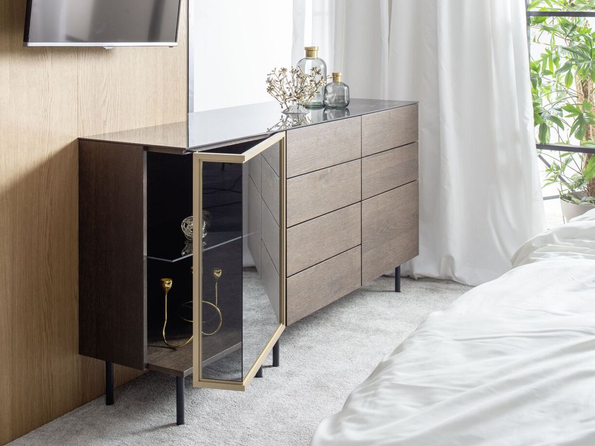 Деревянный и стеклянный комод Sudbrock Möbelhandwerk куб ARCH-00040946 - Вид №1