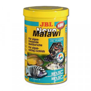 ПР0030338 Корм для рыб NovoMalawi Корм в форме хлопьев для растительноядных цихлид1л. (156г) JBL
