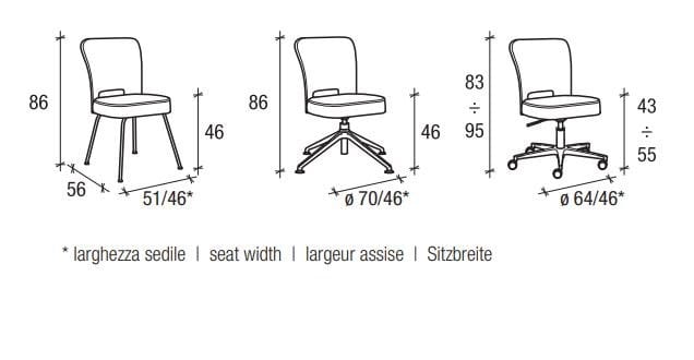Офисное кресло из ткани с 5 спицами Sesta блог ARCH-00040021 - Вид №5