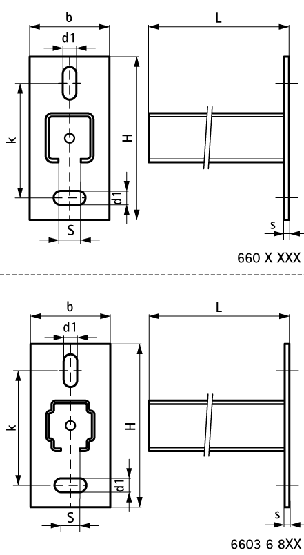 66036835 Монтажные профиля BIS RapidRail® Консоли стеновые (BUP1000) монтаж к стене или перекрытию WALRAVEN  - Вид №1