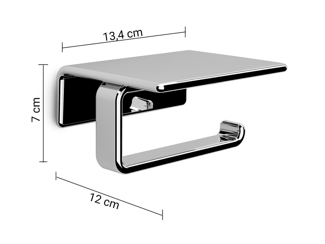 Держатель рулона из нержавеющей стали с полкой GEDY Il Giglio ARCH-00112108 - Вид №2