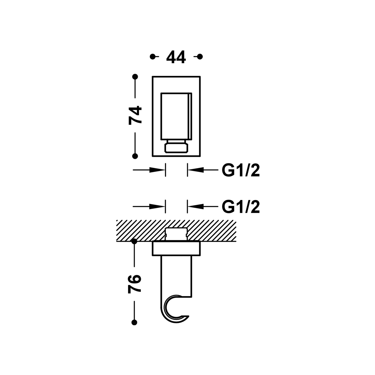 Стационарная опора с подачей воды для ручного душа и шланга-20718201AC TRES RICAMBI - Вид №1
