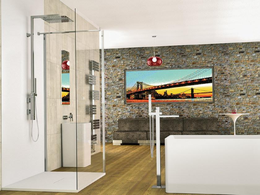 Remer Rubinetterie Комплект термостатической душевой колонки со смесителем и ручным душем Qubika thermo Qt 36 xl - Вид №1