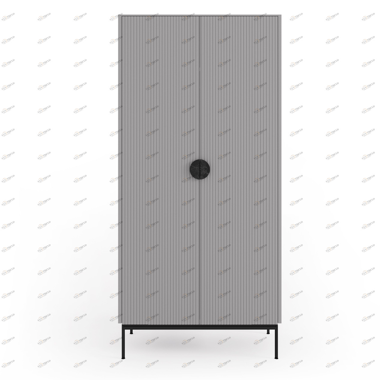 Шкаф двухдверный светло-серый Uno BRAGIN DESIGN LIVING 00-3974667 Серый