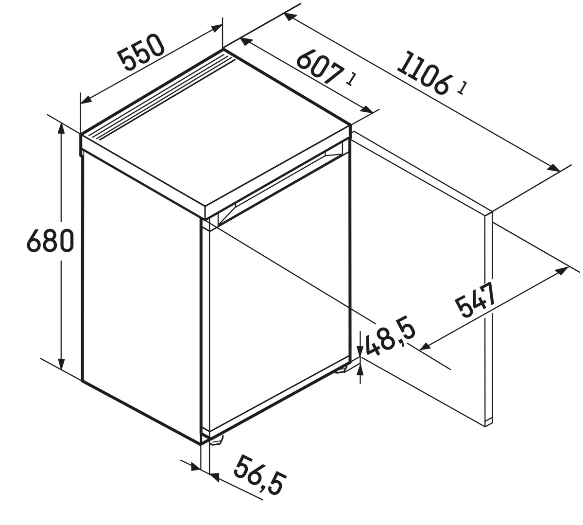 9288205 Холодильник компактный   Liebherr Re 1000-20 001 белый STDN-0040863 - Вид №5