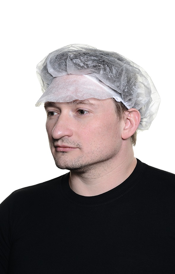 60475 Шапочка-берет с козырьком  Одноразовая одежда размер Спецодежда  - Вид №2