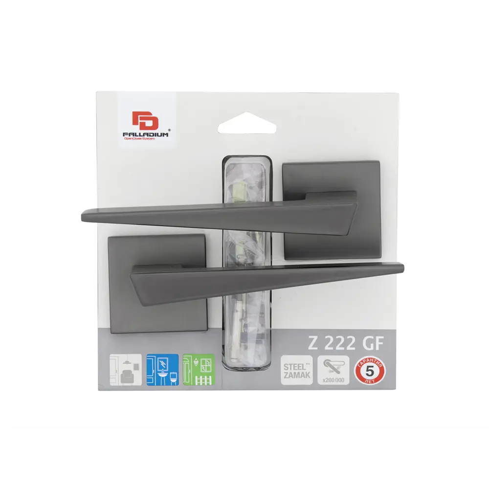 Дверные ручки Palladium Z 222 GF, без запирания, комплект, цвет графит 85259729 STLM-2146408  - Вид №2